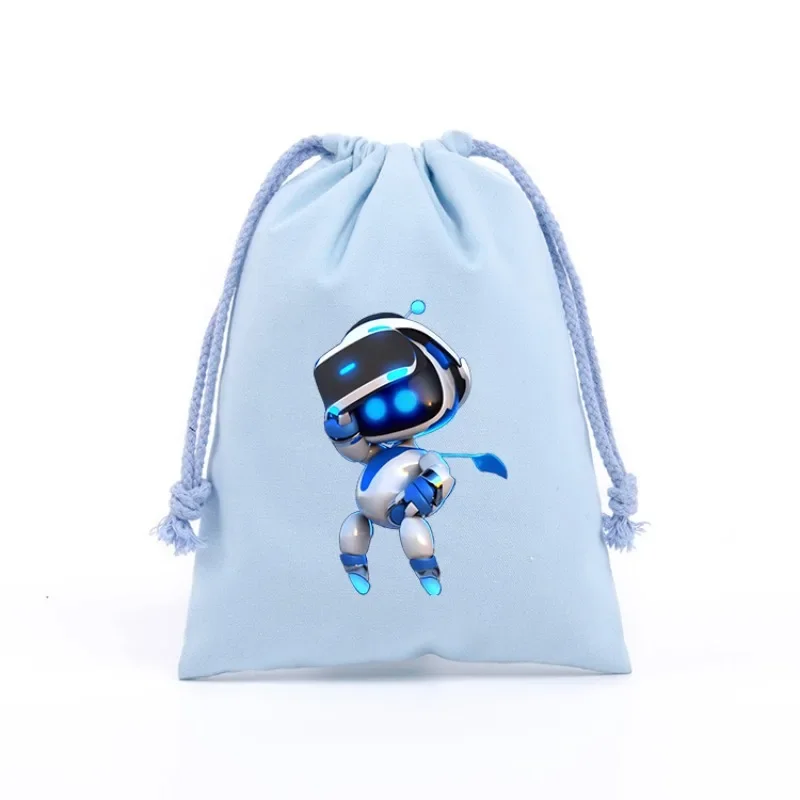 Astro Bot Boys Drawstring Pockets Toy Storage Organize Bag Small Coin Purse Key Earphone Pocket Toiletry Bags Girls Jewelry Case