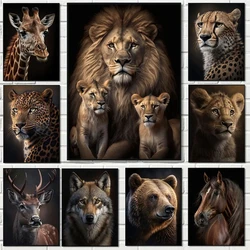 5D pittura diamante fai da te animale leone leopardo cervo mosaico ricamo trapano completo punto croce strass decorazioni per la casa J3535