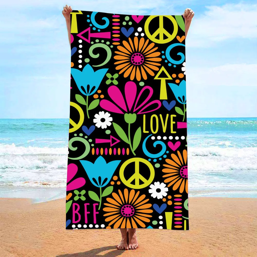 Minimalist Themed Beach Towel, Quick-drying Towel, Windproof And Sunproof, Suitable For Beach, Camping, Swimming Pool, And Gym