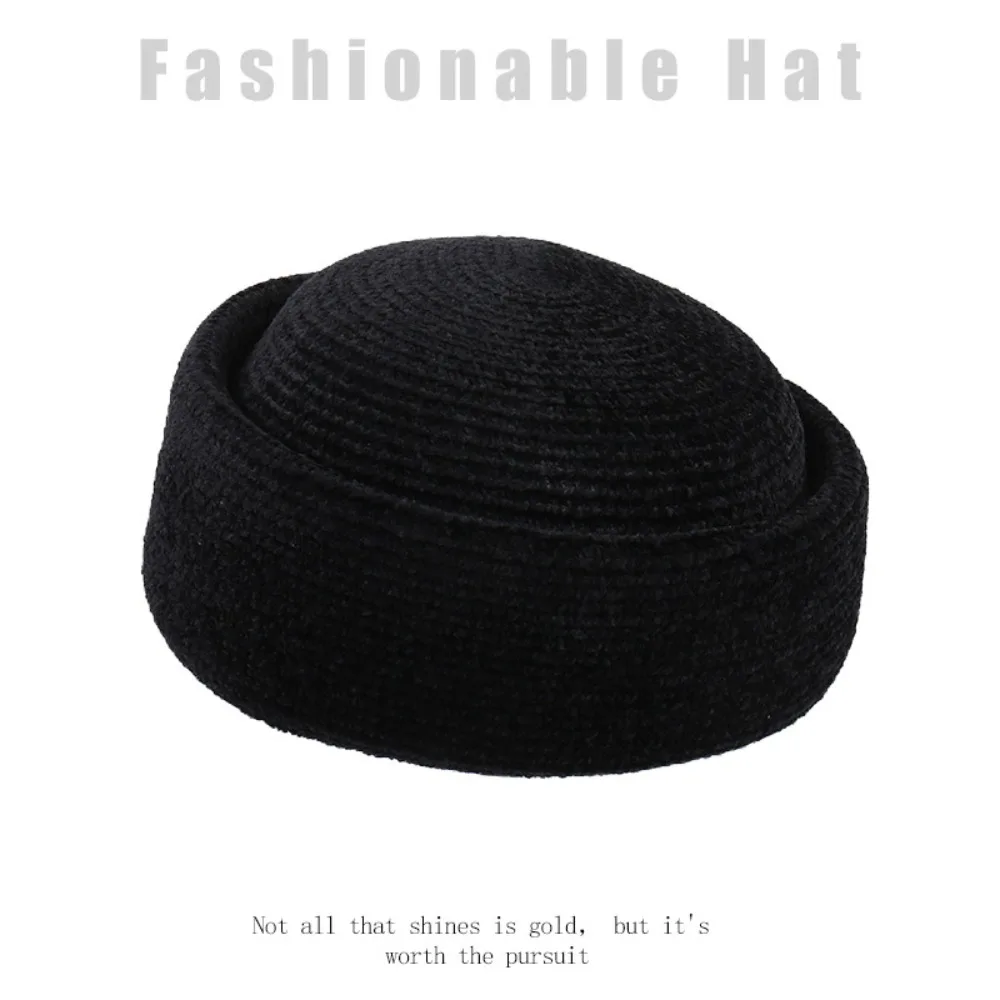 Uniform Stewardess Hat French Style Chenille Pillbox Hat Elegant Fedoras Beret Hat Dome Versatile Medicine Box Hat Wedding Party