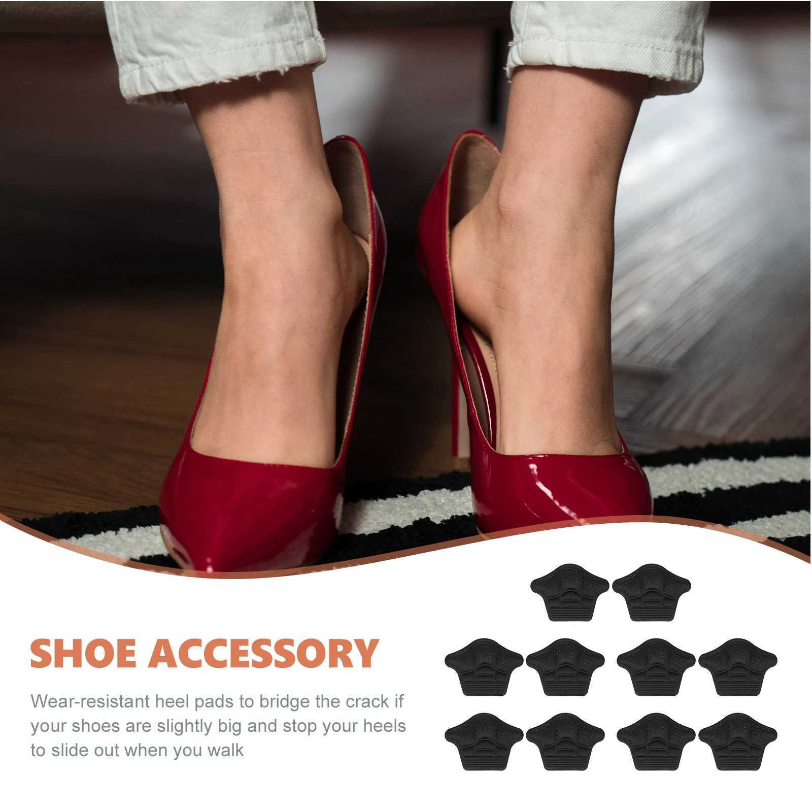

4pcs Heel Pads Inserts Anti-Slip Shoe Filler Pads For Women Men High Heel Inserts Cushion Liner Foot Care Tool