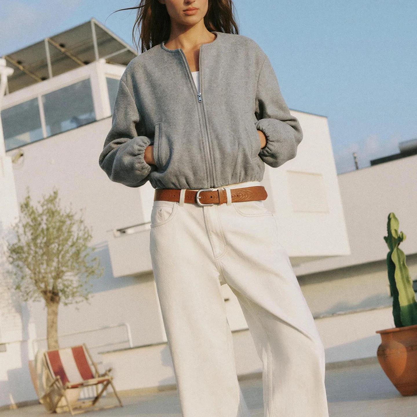 Women's Soft Material Pilot Jacket Long Sleeve round Neck Casual Style Loose Fit Outerwear Autumn Fashion 2026 ZADATA Brand