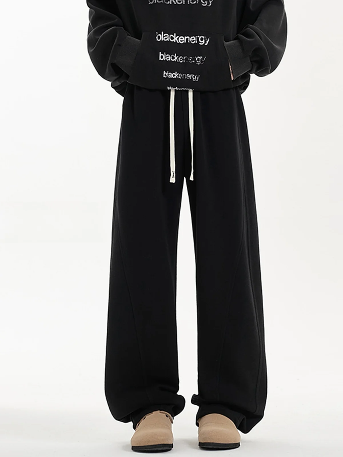 

American Waed Vintage Wide Leg Pants Men's Spring High Street Casual Loose Fit Long Trousers Straight Tube Spring Autumn