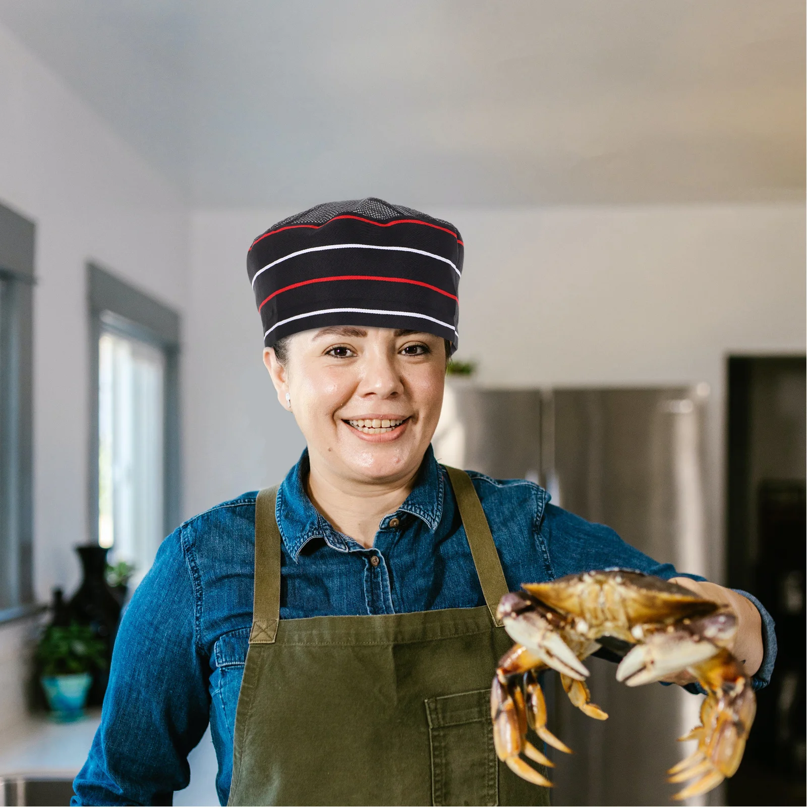 Comfortabele unisex koksmuts, ademend ontwerp voor heren, dames, maat verstelbaar, ideaal voor keuken, restaurant, hotel, thuis koken