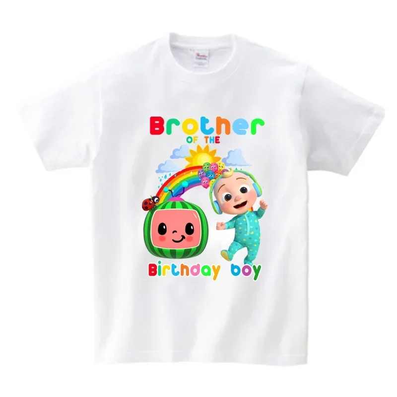 Personalized Family Gift Birthday T Shirt Custom Name Short Sleeve T Shirts Boys Children Kids Clothes Daddy Mommy Party Outfits