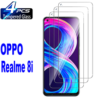 1/4Pcs Tempered Glass For OPPO Realme 8i Screen Protector Glass Film