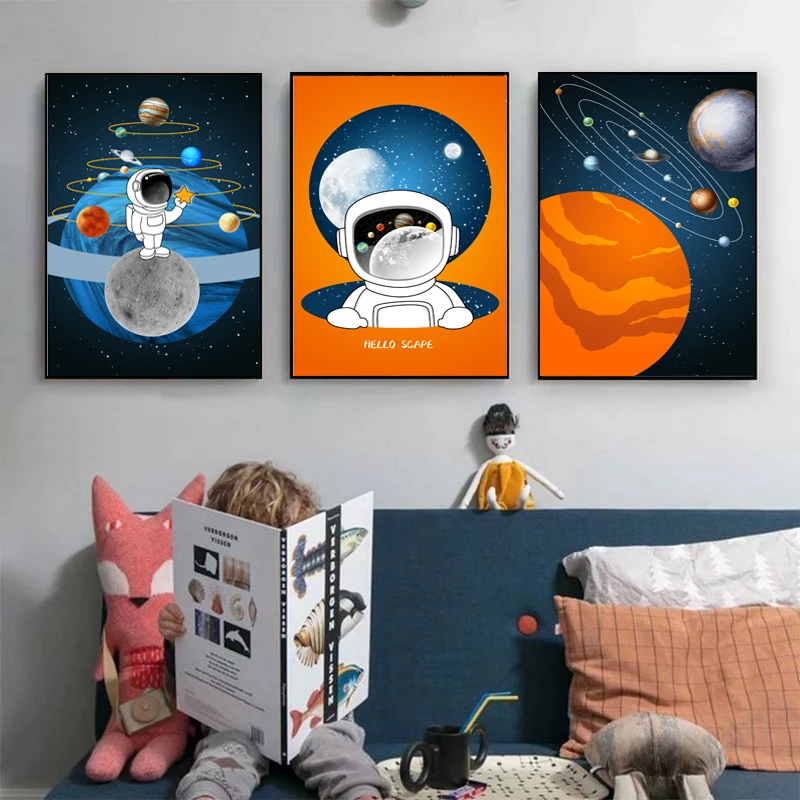 

3Pcs/Set Abstract Starry Sky Moon Canvas Poster Art Picture Wall Decoration Modern Children's Room Nursery Home Decor Frameless