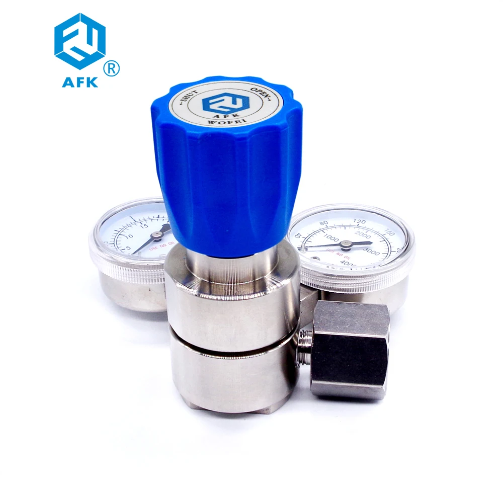 Stainless Steel 316 Cv 0.15 Low Pressure Helium Gas 10 Psi Pressure Regulator