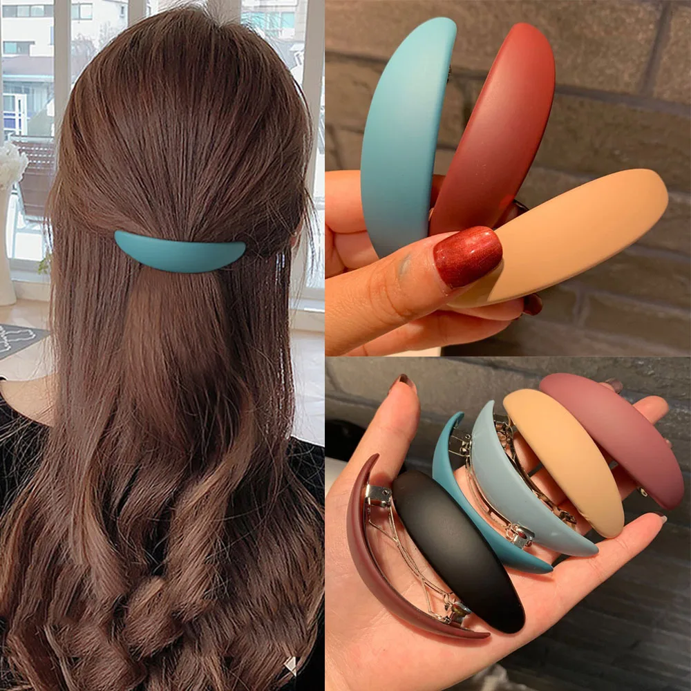 Fashion Matte Geometric Hair Clip Elegant Women Barrettes Hairpins Ponytail Holder Hairgrips Girls Hair Accessories Styling Tool