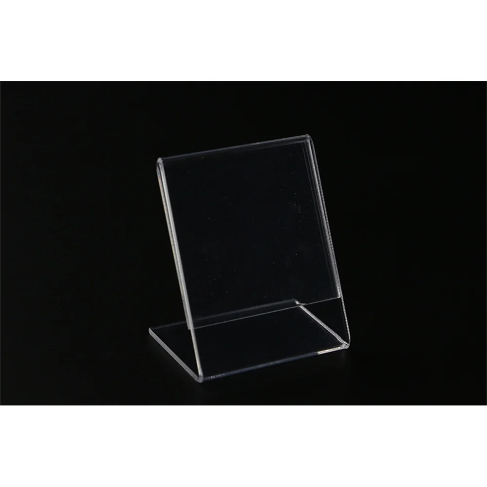 10pcs 5x7cm Clear l Acrylic Name Card Frame Jewelry Price Tag Display Advertising Desk Sign Clip Label Holder Pop Shelf Talker