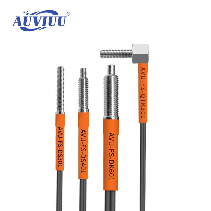 FS Fiber Optic Sensor M3 M4 M6 Standard/Coaxial Type Multiple Modes Ambient Light Rejection Highly Transparent Fiber