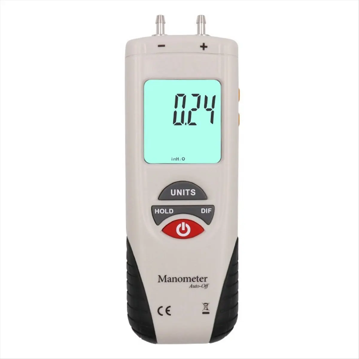 A74U HT-1890 Gas Pressure Gauge Manometer Digital Manometer Data Hold Dual Port Air Pressure Gauge HVAC Gas Teste Meter