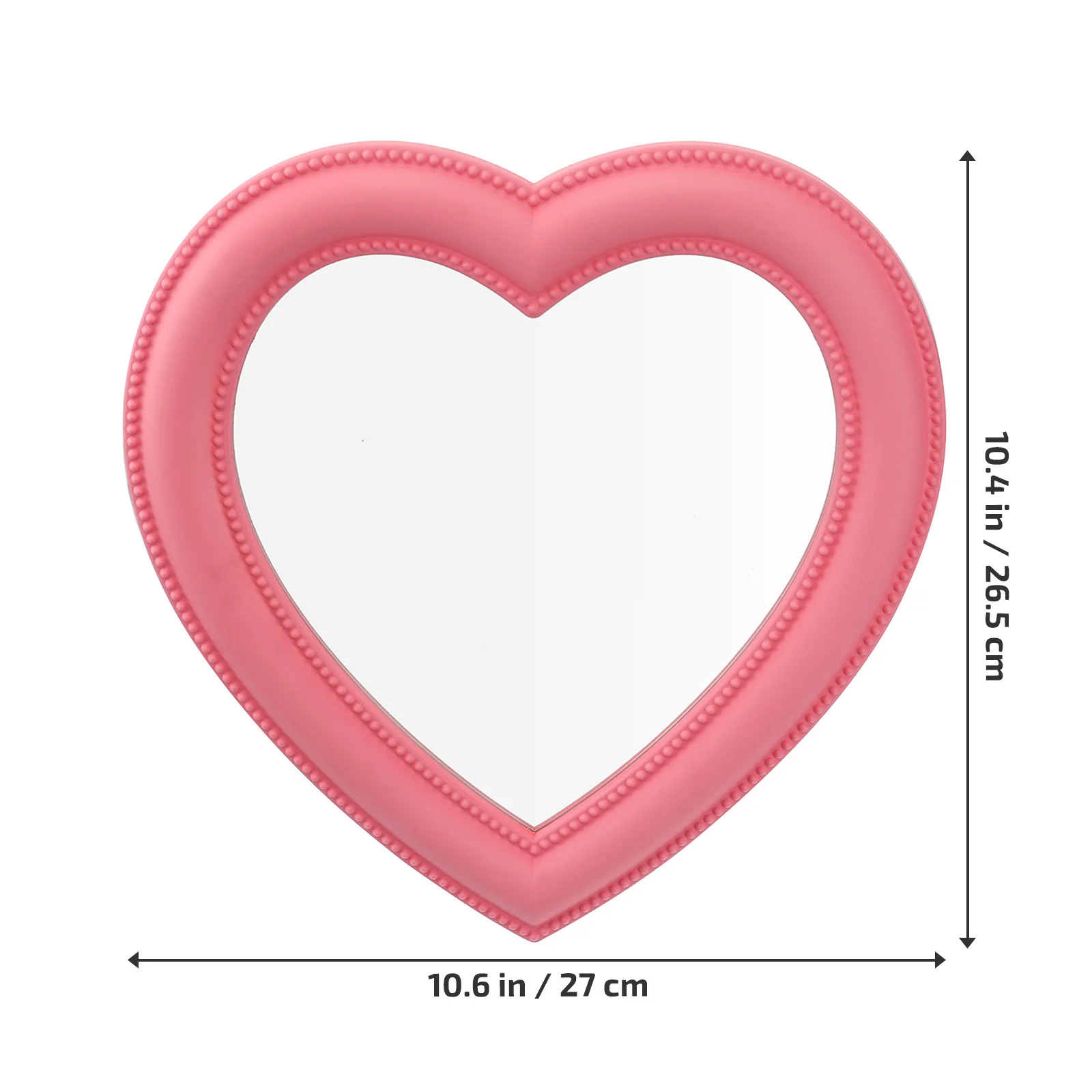 Miroir de maquillage en forme de cœur, 1 pièce, miroir mural de bureau à double usage, clair, haute définition, Design exquis, verre Chic Unique