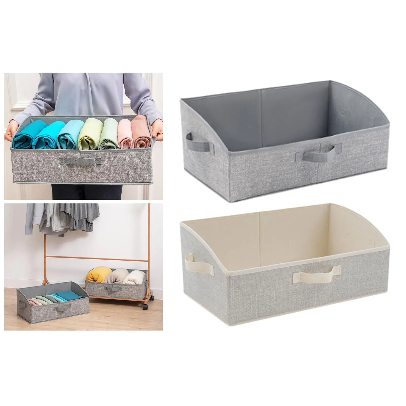 

3Pcs Foldable Clothes Storage Bins,Closet Organizers with Handles,Large Capacity Folding Storage Baskets for Household Office