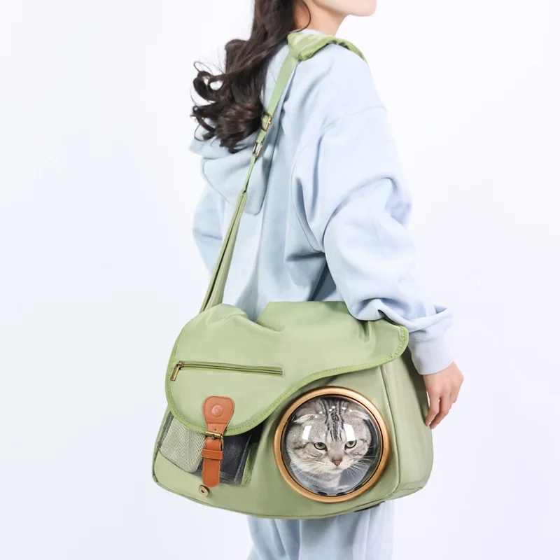 

Pet Backpack Mailman Shape Oblique Span Space Capsule Cat Bag Large Capacity Portable Folding Portable Cat Bag