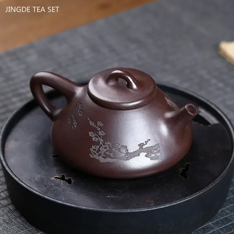 230ml Classic Yixing Purple Clay Tea Pot Zhu Mud Stone Scoop Teapot Chinese Zisha Tea Set Handmade Filter Kettle Custom Gifts