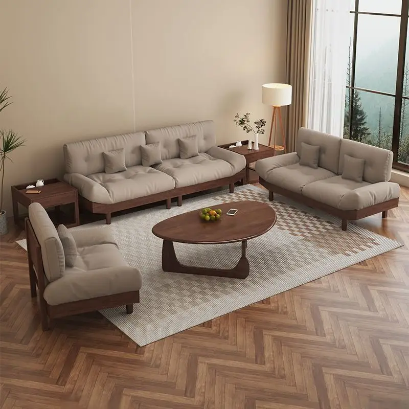 Sofa combination wabi-sabi wind cloud fabric modern simple living room home small apartment Japanese assembly