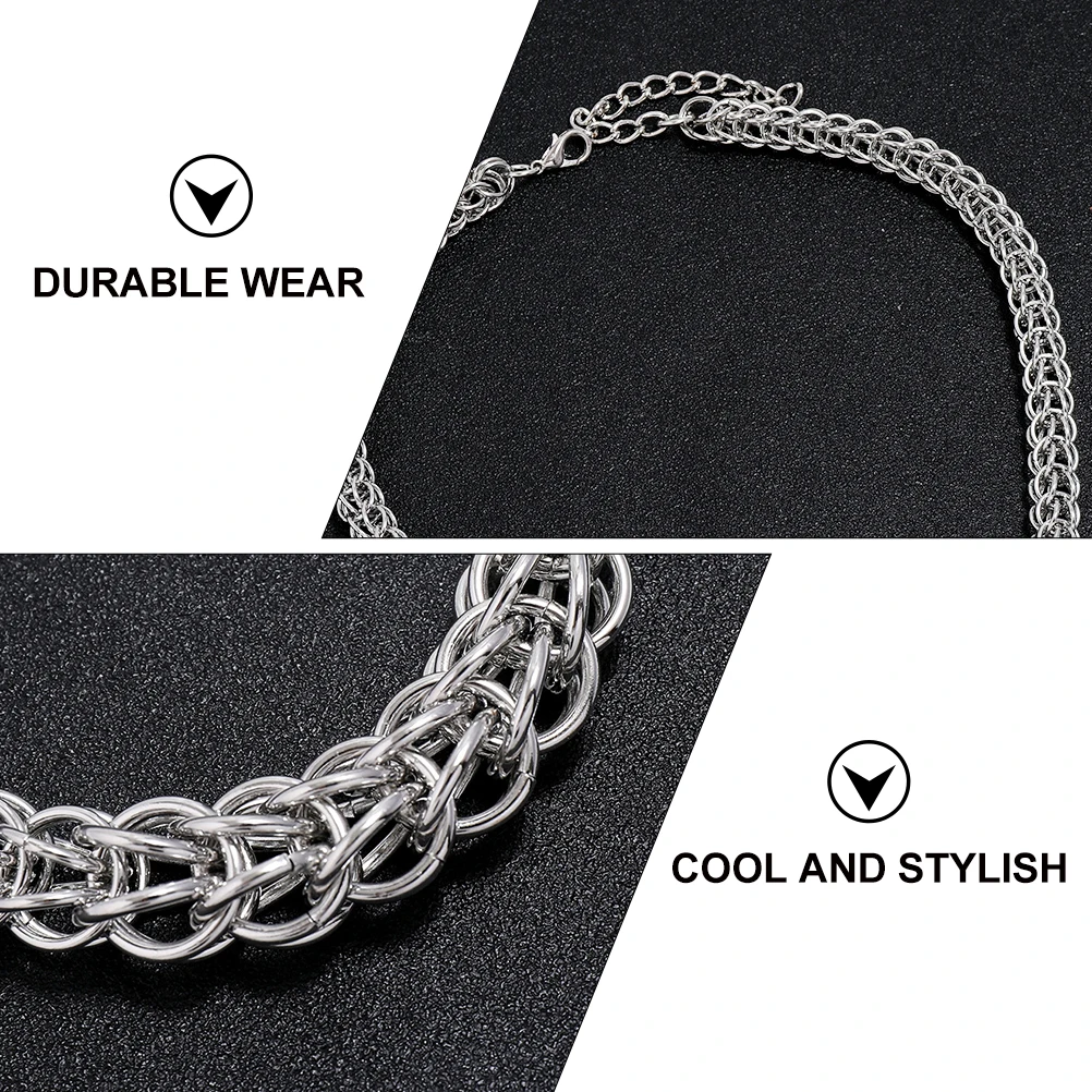 

1pc Stainless Steel Chain Necklace Short Thick Clavicle Chain Pendant Wear Elegant Jewelry for Special Occasions