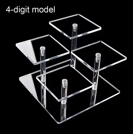 4 Layers Acrylic Square Rack Transparent Blind Box Display Stand Removable Jewelry Holder Shelf for Garage Kit