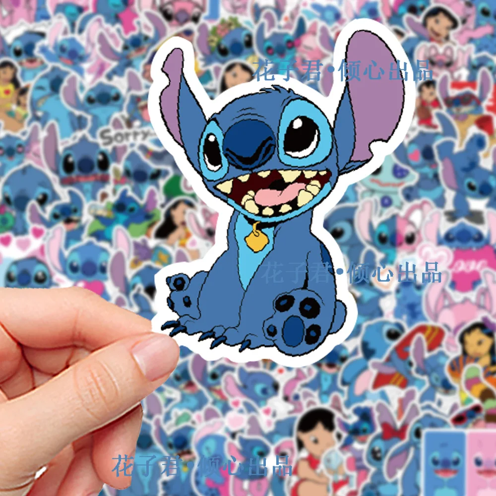 50/100PCS Disney Cute Cartoon Lilo & Stitch Stickers for Laptop Suitcase Skateboard Guitar Phone Cartoon Sticker Kid Gift Toys