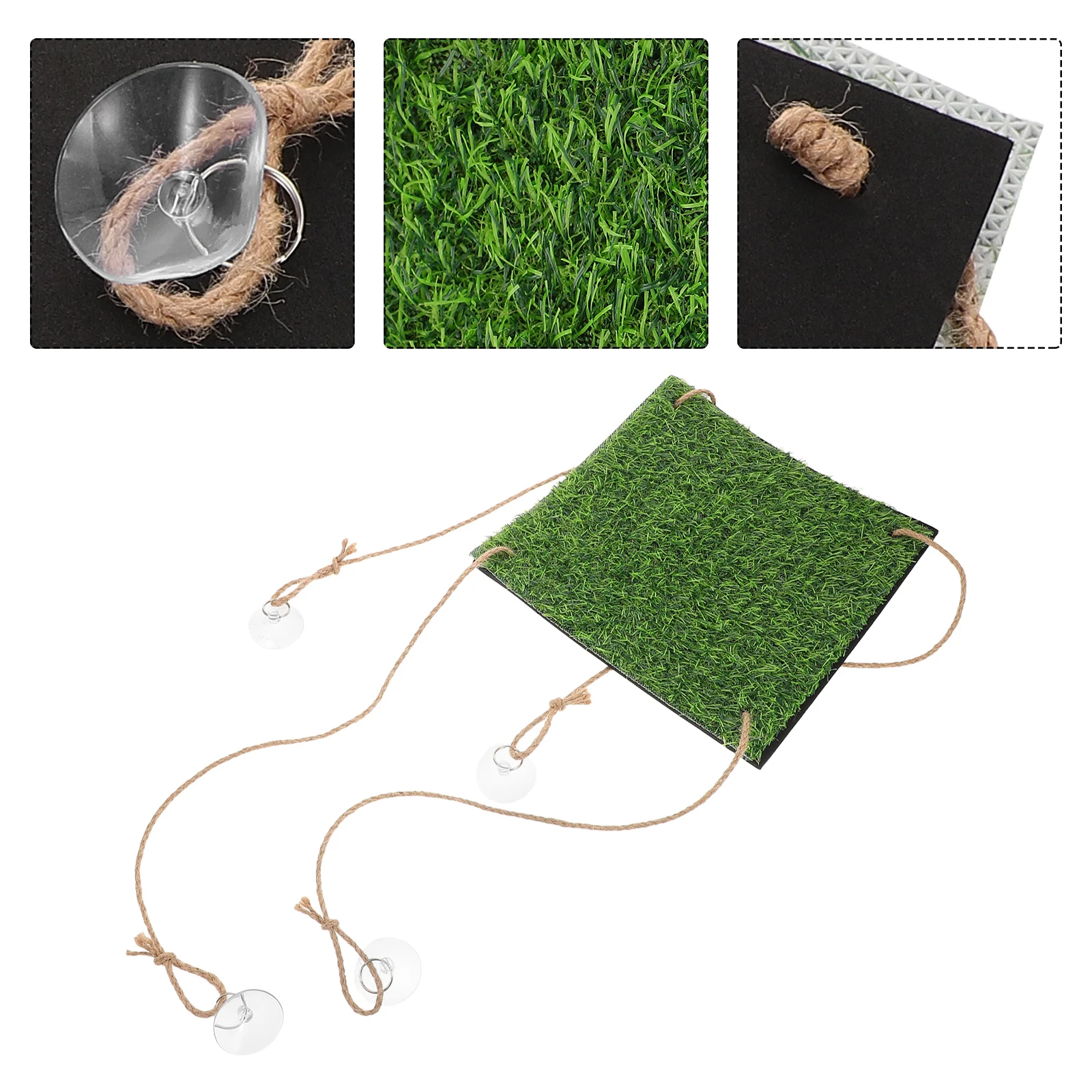 

1pcs Artificial Grass Reptile Swing For Bearded Dragon Bird Net Small Pet Bed Climbing Platform Indoor Outdoor Easy Install Cage