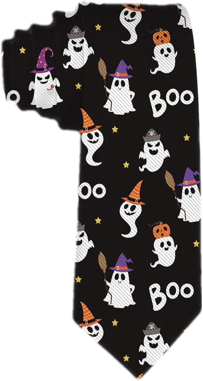 Funny Mens Tie Holiday Season Party Gifts Neckties for Halloween Thanksgiving Christmas