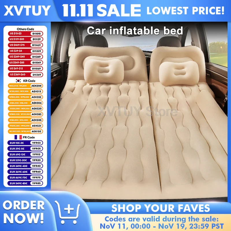 

Автомобильный воздушный надувной дорожный матрас, кровать, внедорожник, многофункциональный диван, подушка, уличный коврик для кемпинга, авто подушка для багажника на заднее сиденье, 1 компл.