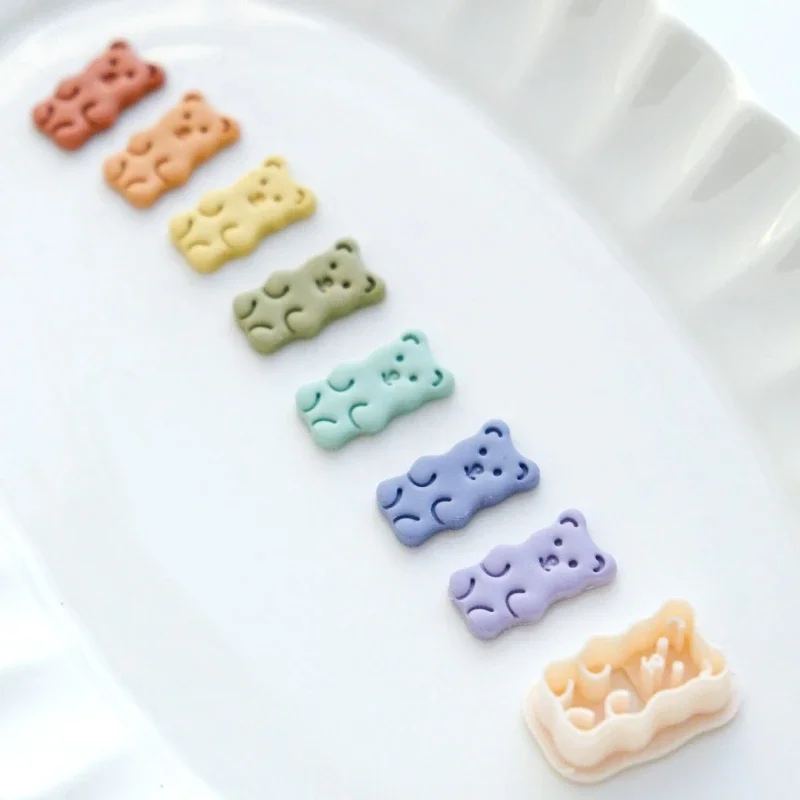 Gummy Animal Bear Shape Homemade Soft Pottery Mold Design Cartoon DIY Cute Bear Ear Jewelry Production Materials Tools