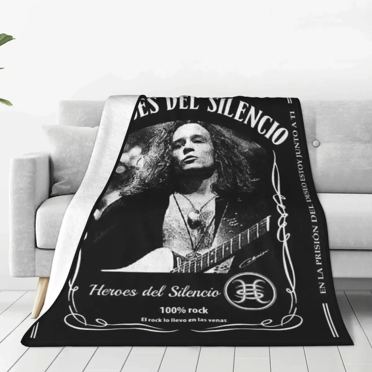 

Heroes Del Silencio Flannel Blanket Music Album Super Soft Throw Blanket for Couch Chair Travel Printed Bedspread Sofa Bed Cover