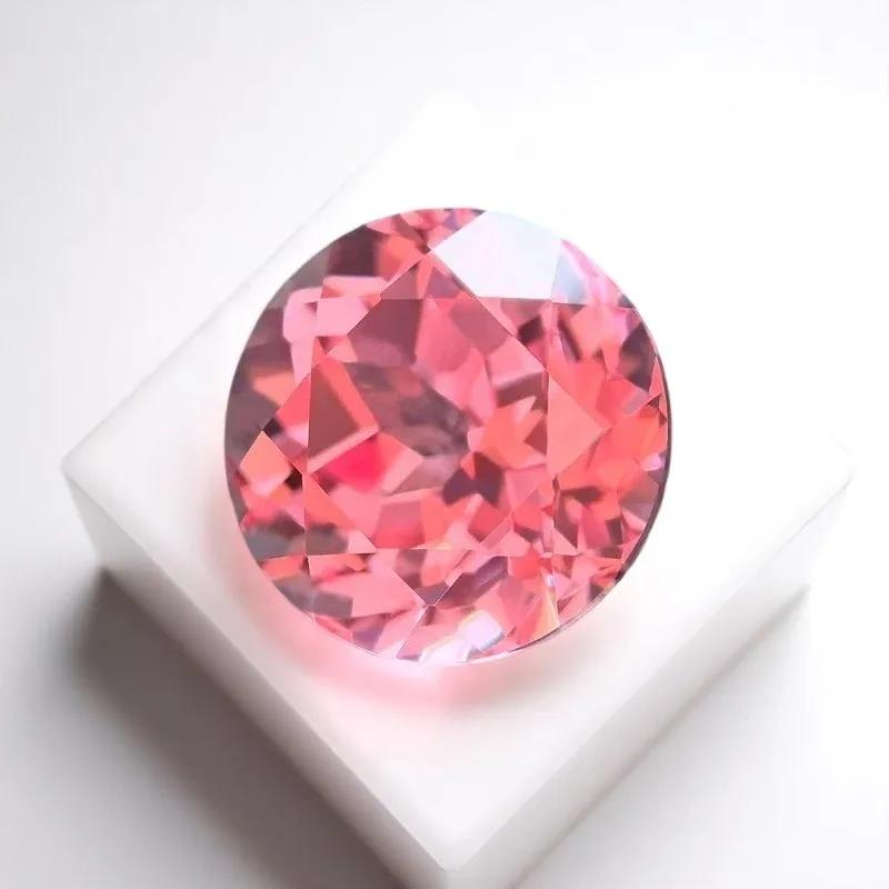 Lotus Pink Color Lab Grown Sapphire Round Shape Charm Bead for Diy Jewelry Making Bracelet Materials Selectable AGL Certificate - Image 4