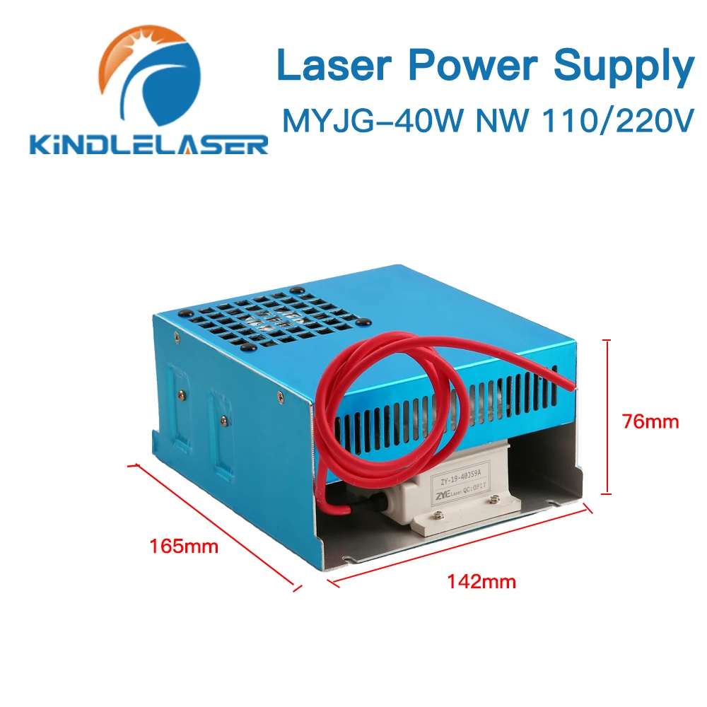 KINDLELASER 40W CO2 Laser Power Supply MYJG-40W NW 110V/220V for Laser Tube Engraving Cutting Machine