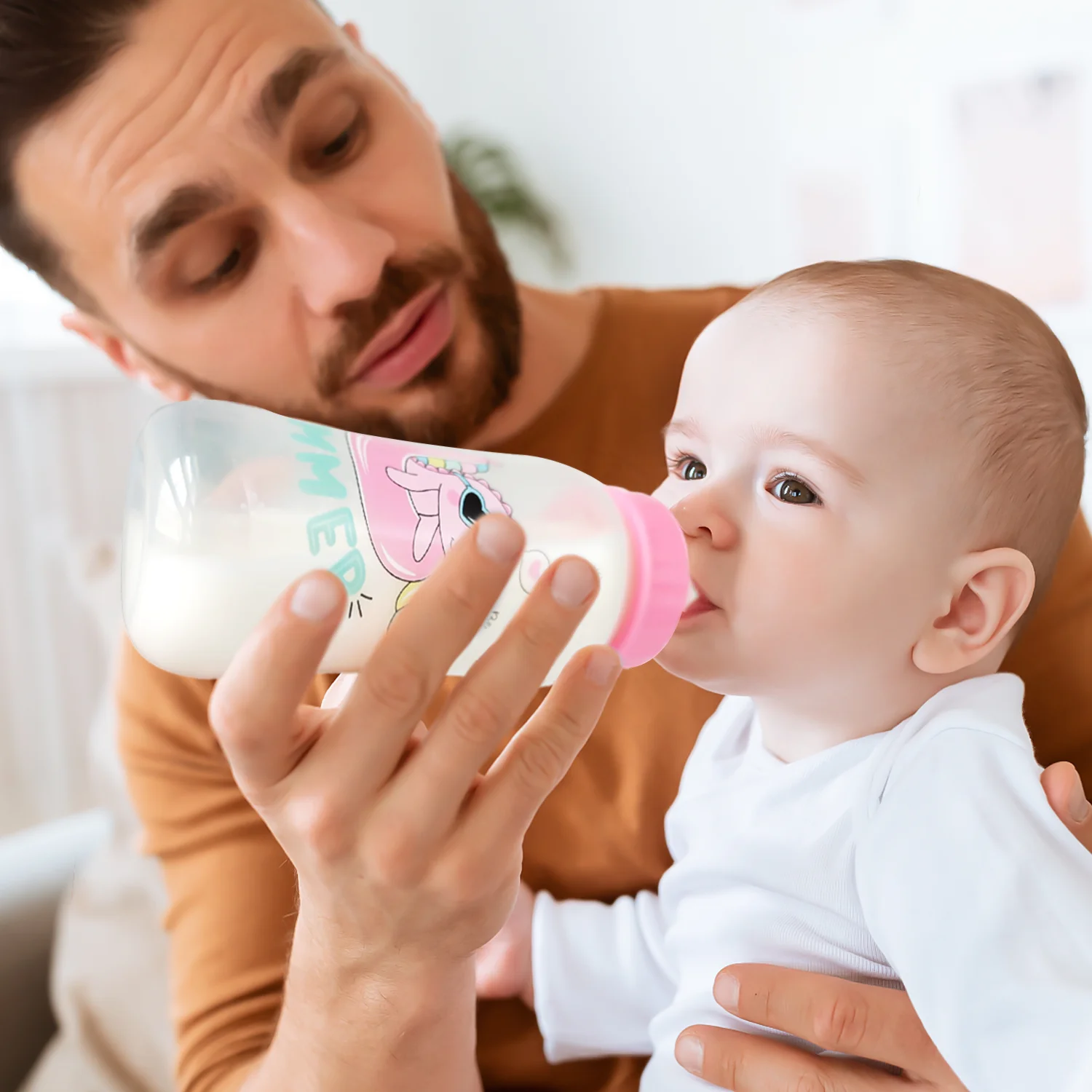 250ml Random Pattern Baby Bottle Anti-flatulence Baby Bottle Imitation Breastfeeding Baby Bottle Newborn Feeding Supplies