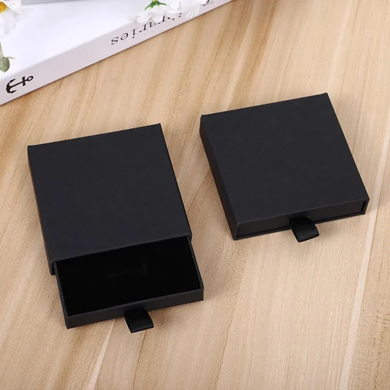 10 قطعة كرافت سميكة ورقة درج طقم مجوهرات علبة التعبئة والتغليف حلقة قلادة أساور القرط هدية حاوية مع الإسفنج داخل