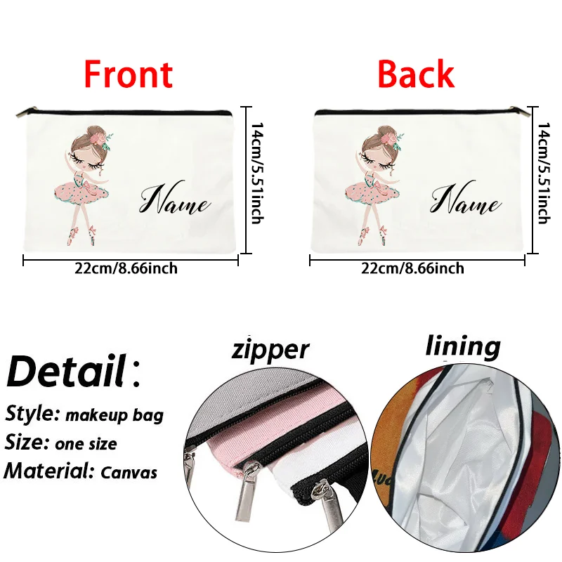 Personalized Customized Bag Women's Cosmetic Bags Teacher Bridesmaid Gifts Travel Toiletry Kit Square Small Pouch Coin Purses