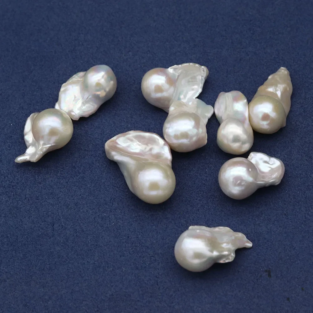 1pcs Natural Freshwater Pearls Beads White No Hole Tail Beads for DIY Necklace Bracelat Jewelry Making Size 13x23-15x25mm