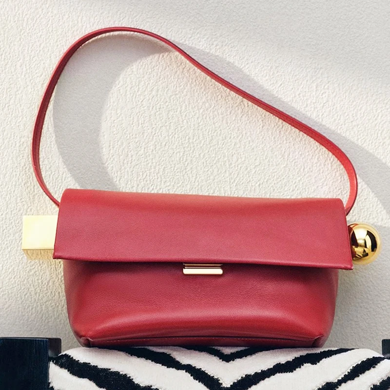 

Сумка-флип Rond Carre для женщин, дизайнерская люксовая сумка и клатч, новинка 2026 года, из искусственной кожи, с верхней ручкой, металлическим декором, на плечо/подмышку