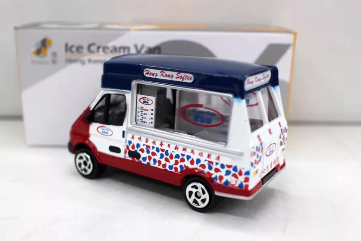 Tiny Diecast 1/64 Scale ICE CREAM VAN Car Model Alloy ICE CREAM Hong Kong Ice Cream Truck Car Model Play Vehicles Toys for Boys