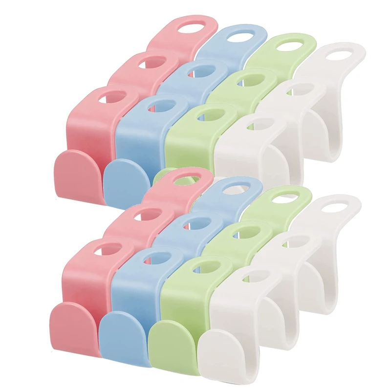 

JFBL Hot 200PCS Clothes Hanger Connector Hooks, 4-Colors Hanger Extender Hooks, Plastic Magic Cascading Hanger Hooks For Hangers