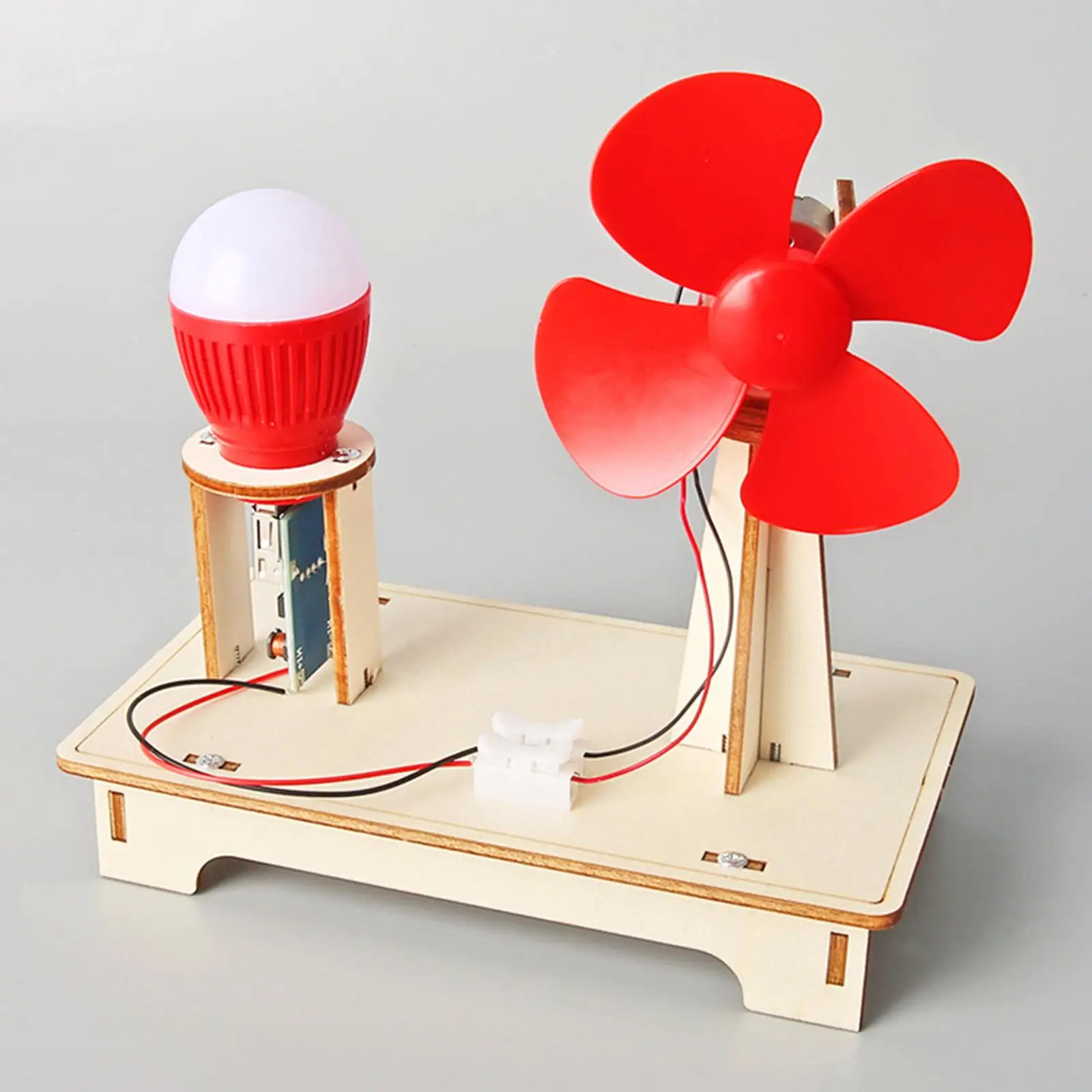 Kids Science Project Wooden Air Fan Model Building Kit Educational Engineering Toy Gift