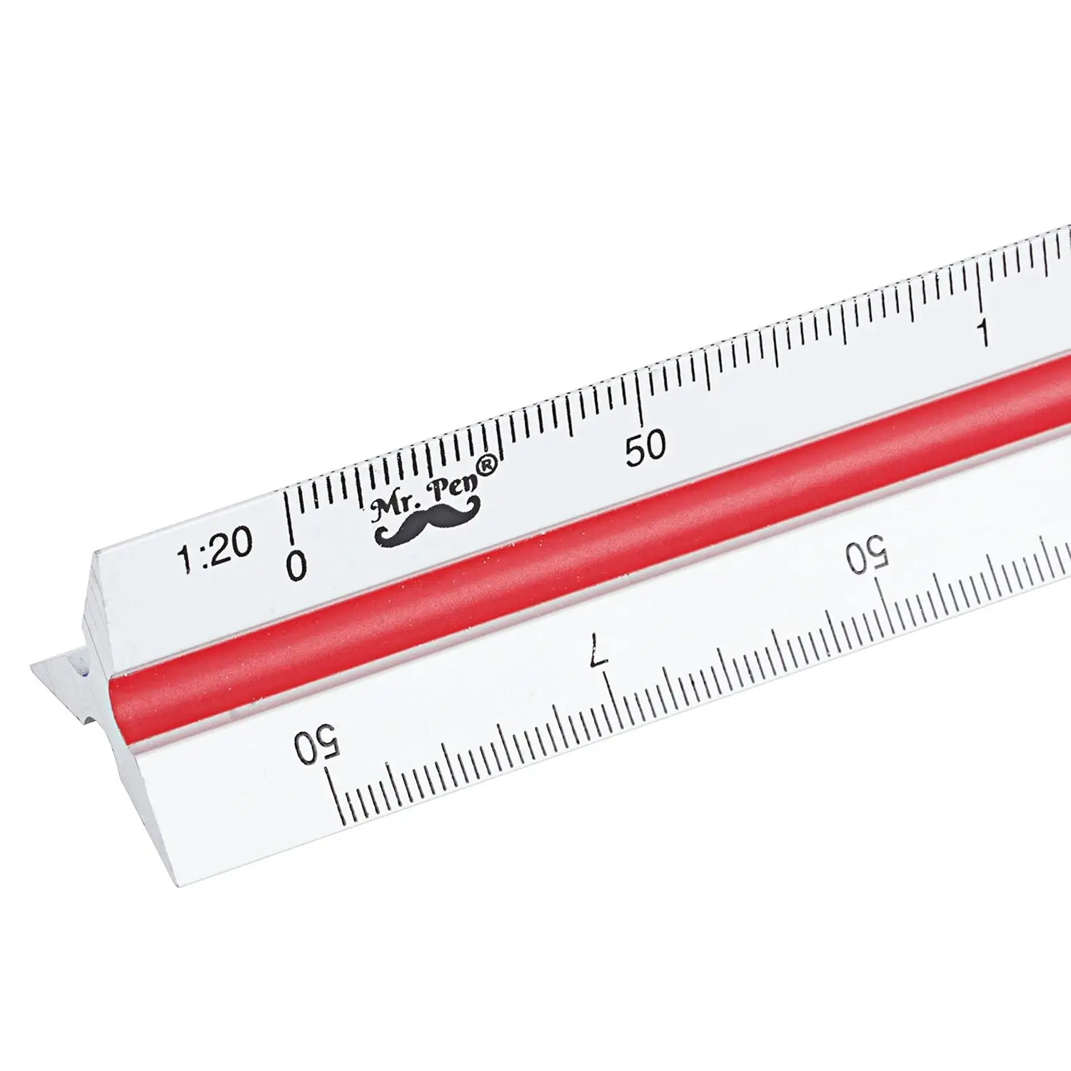 

12" Aluminum Triangular Scale Ruler for Blueprint Drafting, Metric Engineering Tool