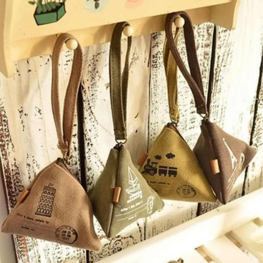 Sailboat Portable Dumpling Shape Creative Gift Canvas Coin Pouch Mini Key Bag Korea Style Wallet Coin Purse