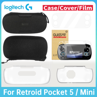 RP5/ RP Mini Accessories Grip Protect TPU Shell Case Protective Cover Case Tempered Glass For Retroid Pocket 5/Mini