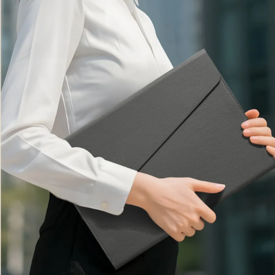 

A4 Creative Handheld Storage Pouch Large Capacity Leather Document Bag Office File Organizer Document Carry Case