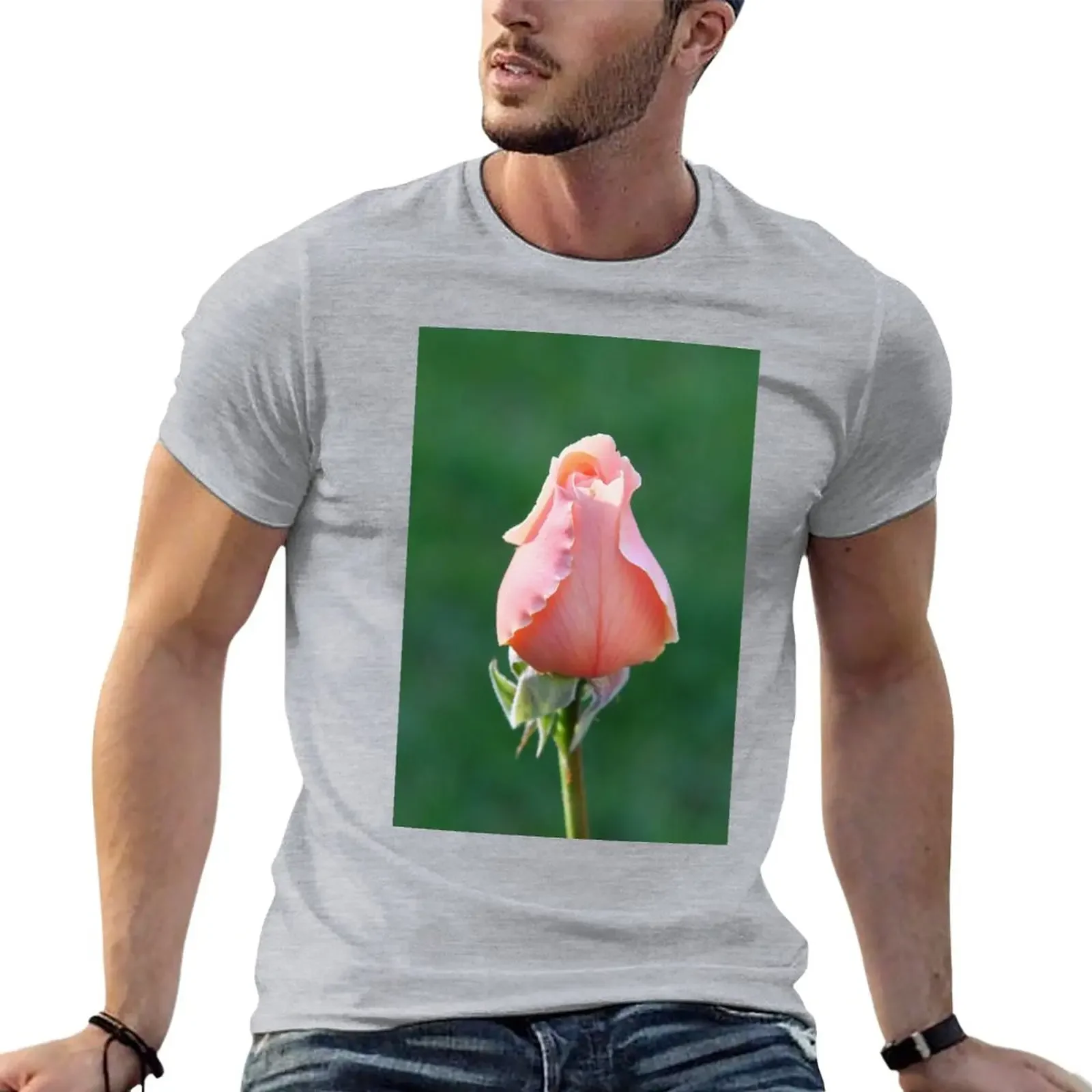 Just Joey Rose Bud T-Shirt Aesthetic clothing hippie clothes kawaii clothes Men's cotton t-shirt