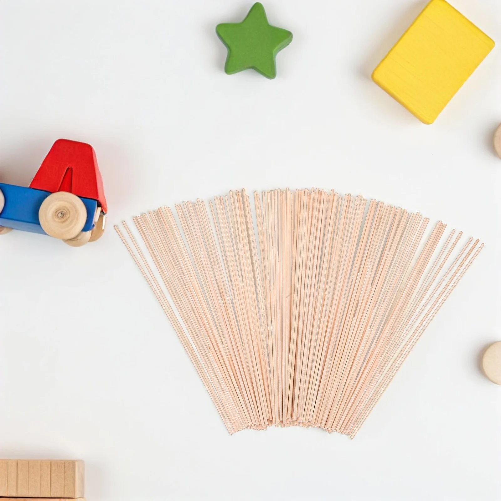 100pcs Children Craft Materials 200X2X2Mm Unfinished Natural Wood Dowel Rods For Diy Wooden Sticks Crafting Educational Art