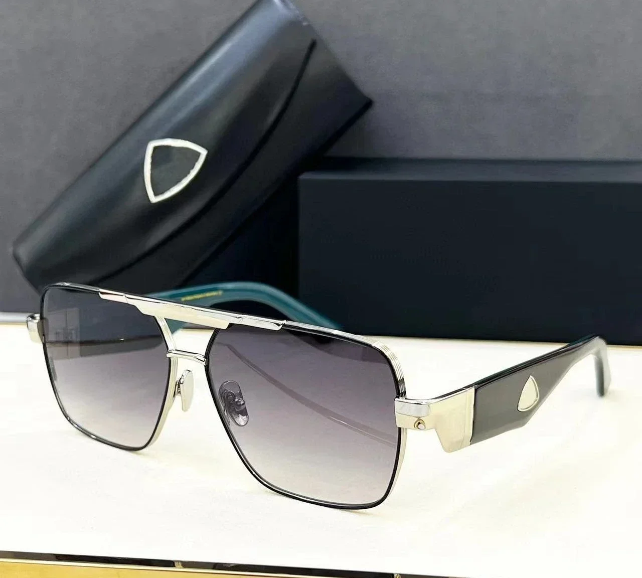 Original  Sunglasses  THEKIG  Women's SunglassesMYF Men's   Designer American Anti-UV Fashionand European Pilot Round Metal rame