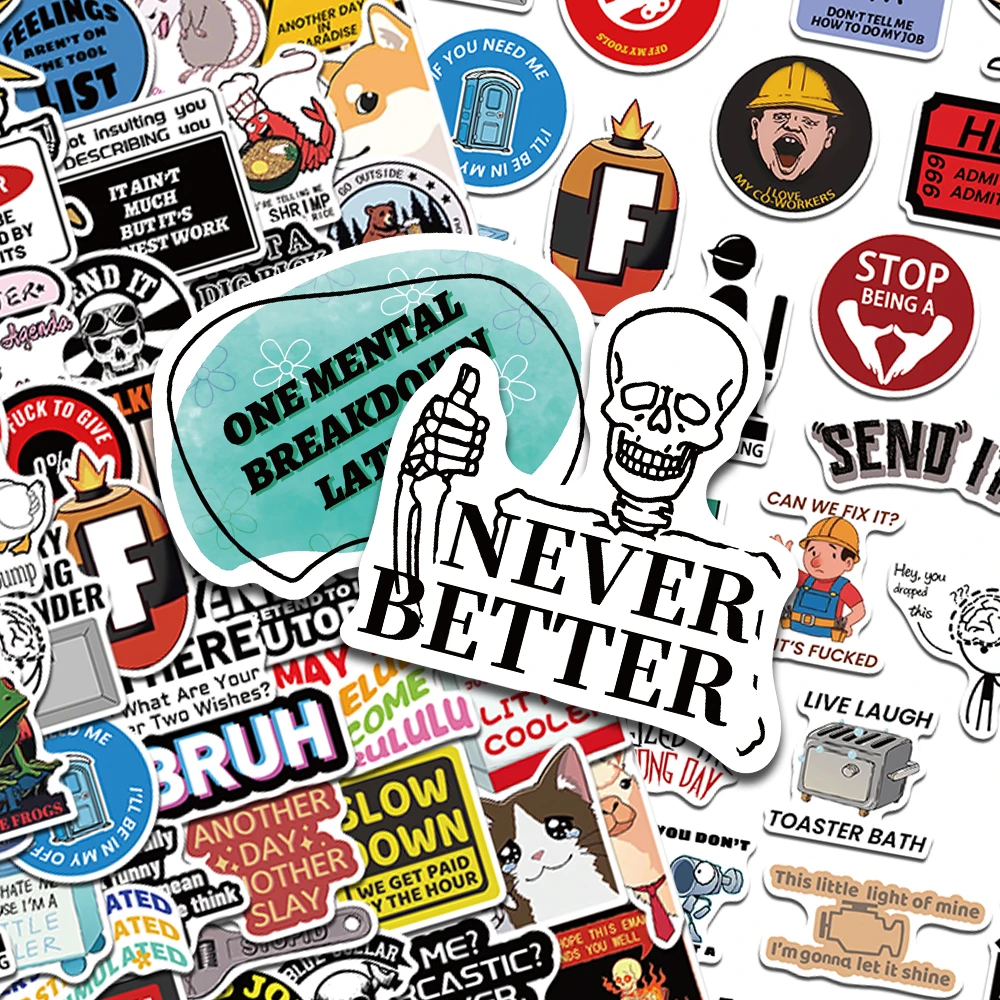 50/100/200 قطعة مضحك الكرتون Snarky ميمي ملصقات الشارات لأجهزة الكمبيوتر المحمول الأمتعة دفتر الغيتار ملصقات جمالية ذاتية الصنع الهدايا الإبداعية