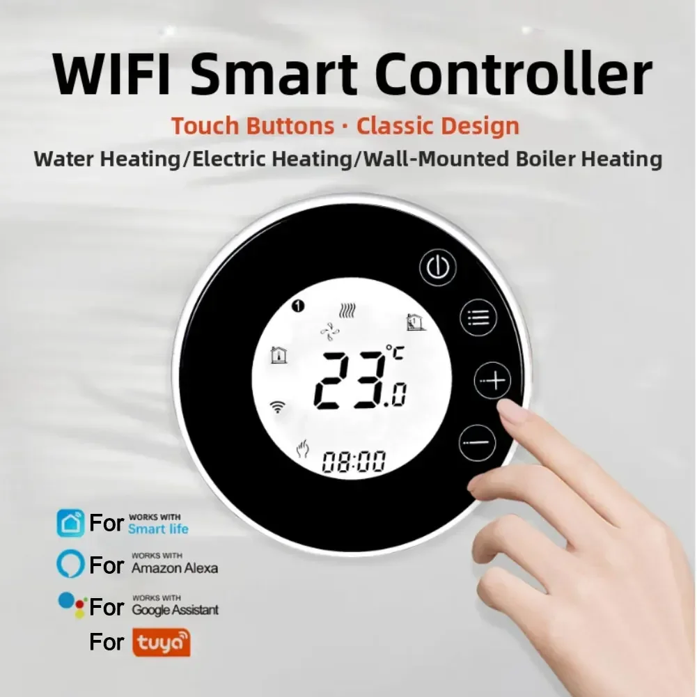 Smart Thermostat For Tuya Remote Heating Adjustments,Safety Lock Functionality Smart Heating Thermostat Controller Supports