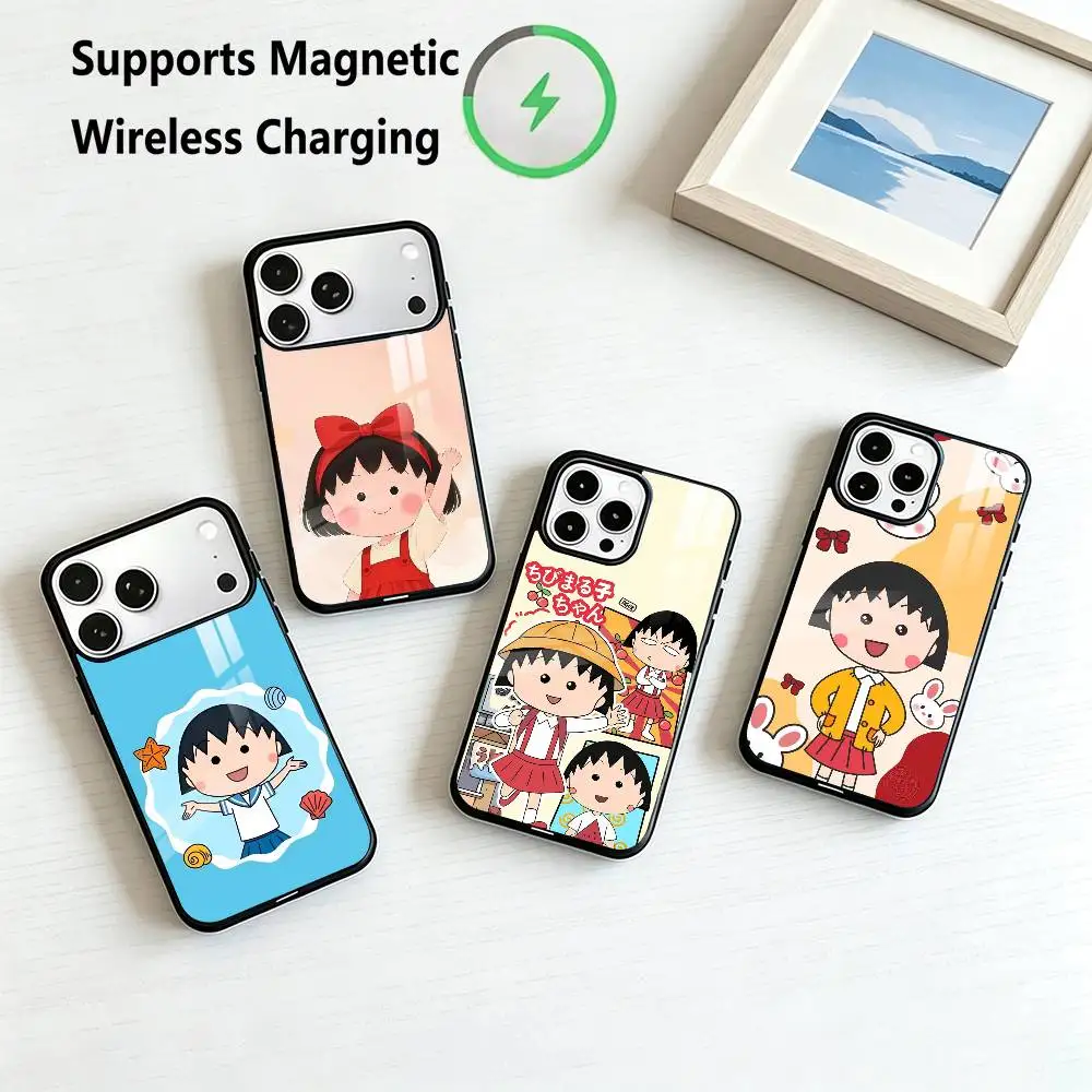 C-Chibi Maruko-chan Anime  Phone Case For iPhone17,16,15,14,13,12,11 Plus,Pro Allows magnetic wireless charging Gift