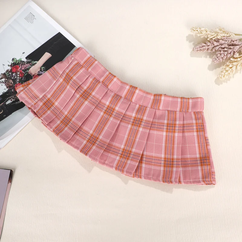 

Ultrashort Jk Skirt Pink Plaid Cosplay Costume Miniskirt Japanese Style Pleated Sexy Clubwear Skirt Nightclub Party Mini Skirts